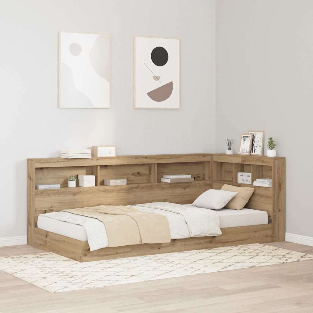 Storage Headboard with Shelf Artisan oak 75 cm Engineered wood